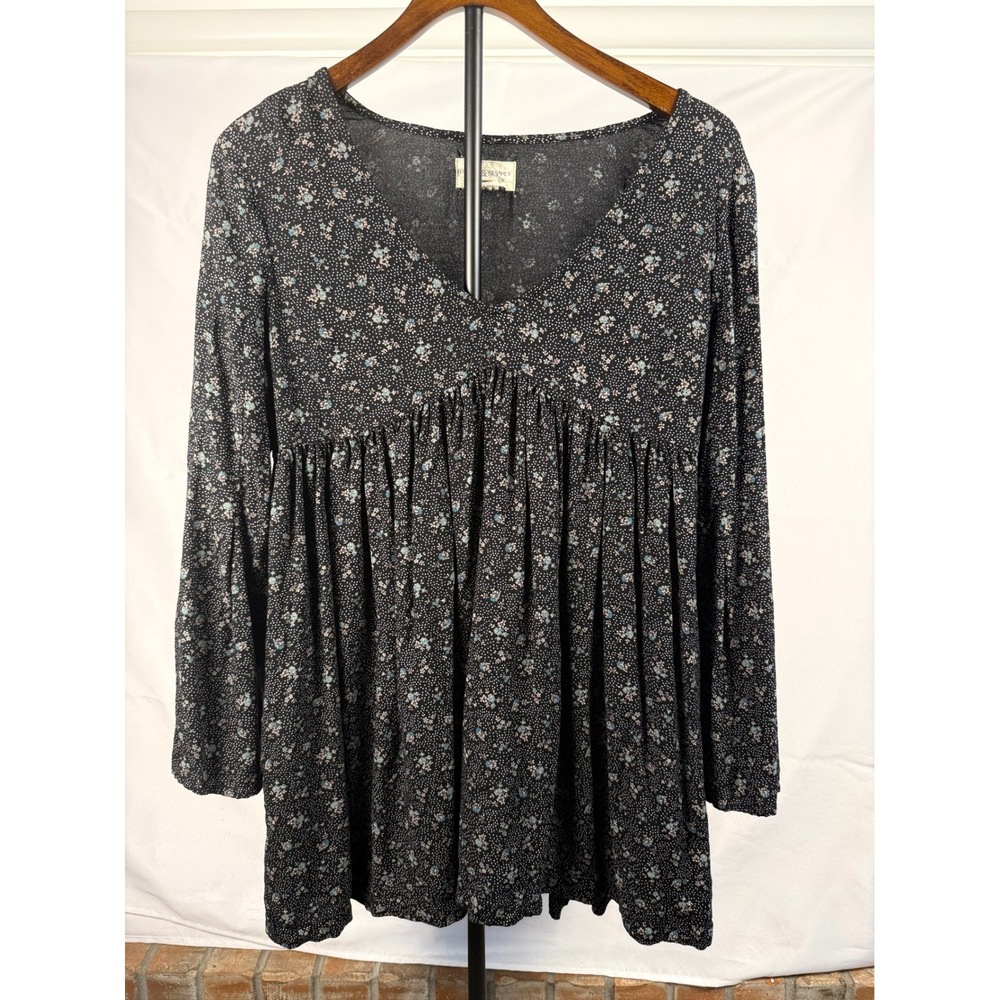 Denim & Supply RL Womens M Ditzy Floral Babydoll Top Boho Cottagecore Whimsigoth